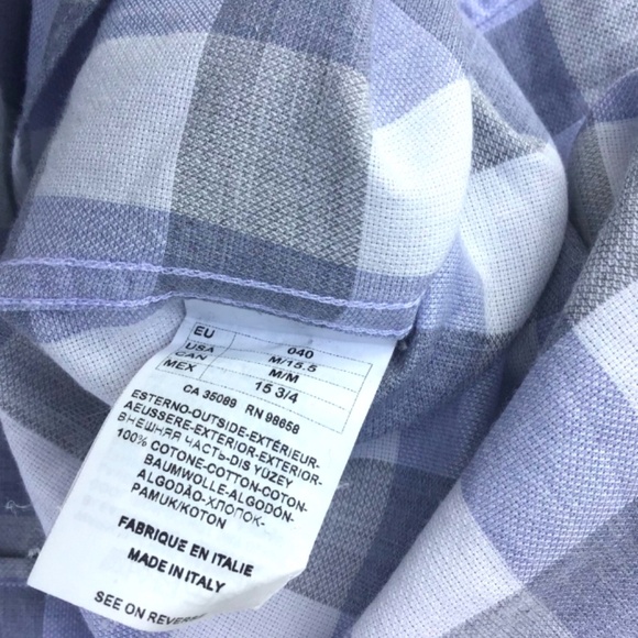 Paul & Shark Pale gray checks cotton shirt Sz 40/16 made in Italy 🇮🇹 - Picture 8 of 10